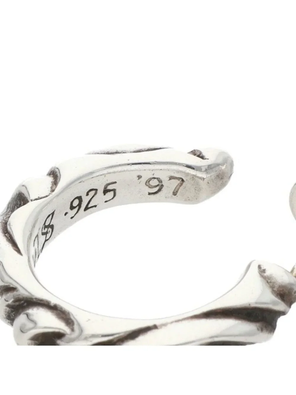 Chrome Hearts Hoop Scrool 1 Scroll Silver Earrings